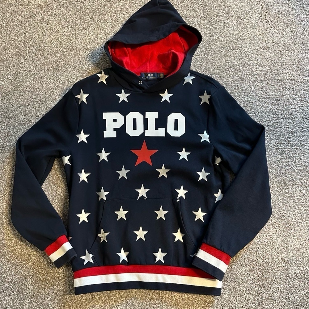 Polo Ralph Lauren Navy Star Pattern Hoodie